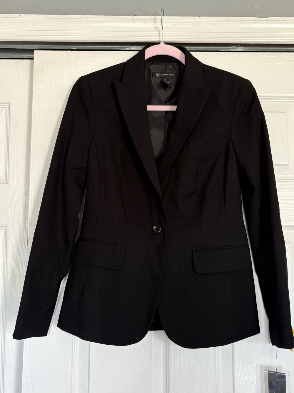 INC International Concepts Black Single-Button Women's Blazer
